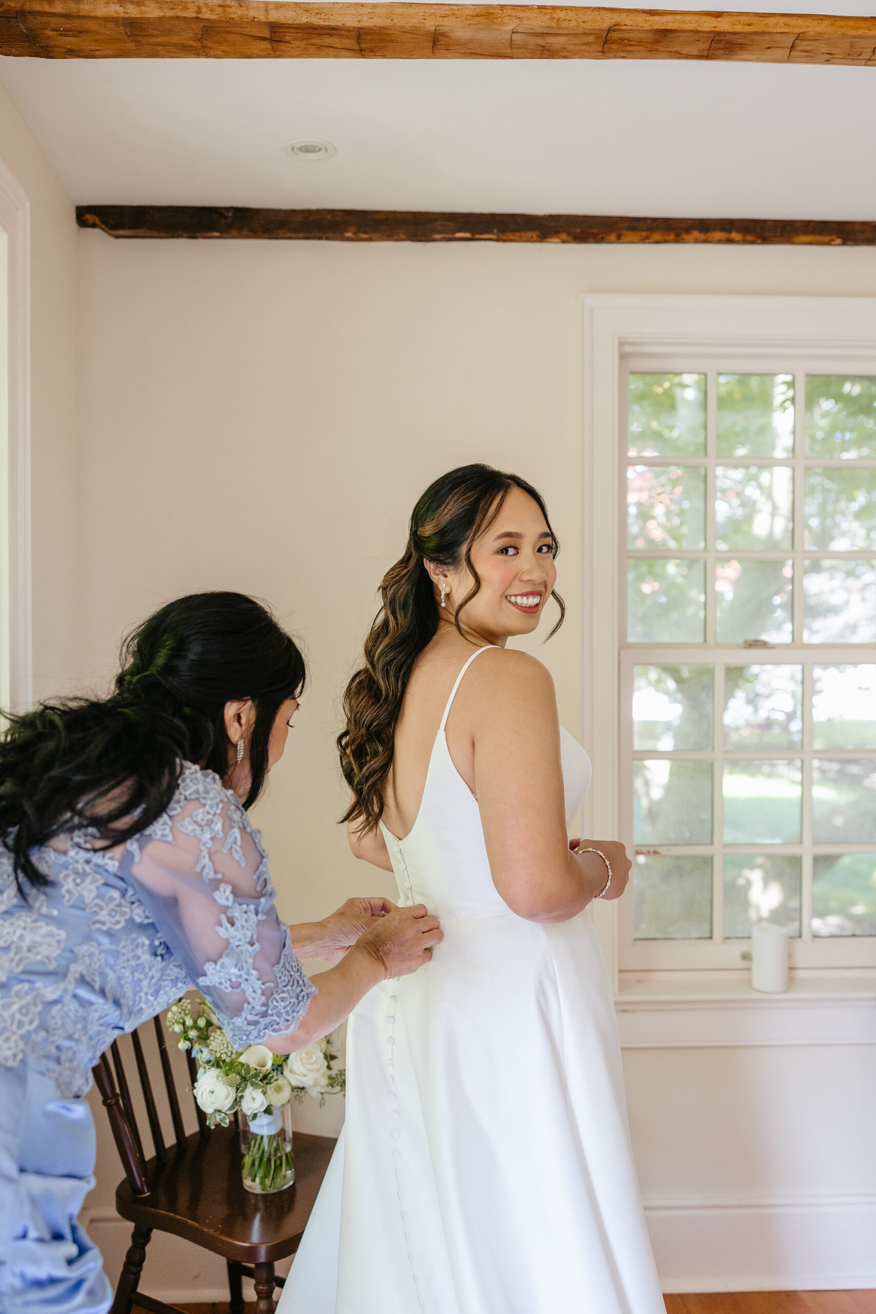 Bride getting ready for Niagara Wedding at Cherry Avenue Farms in Ontario.