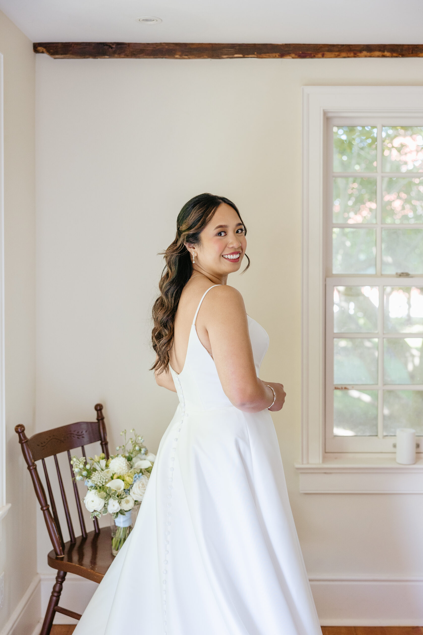 Bride getting ready for Niagara Wedding at Cherry Avenue Farms in Ontario.