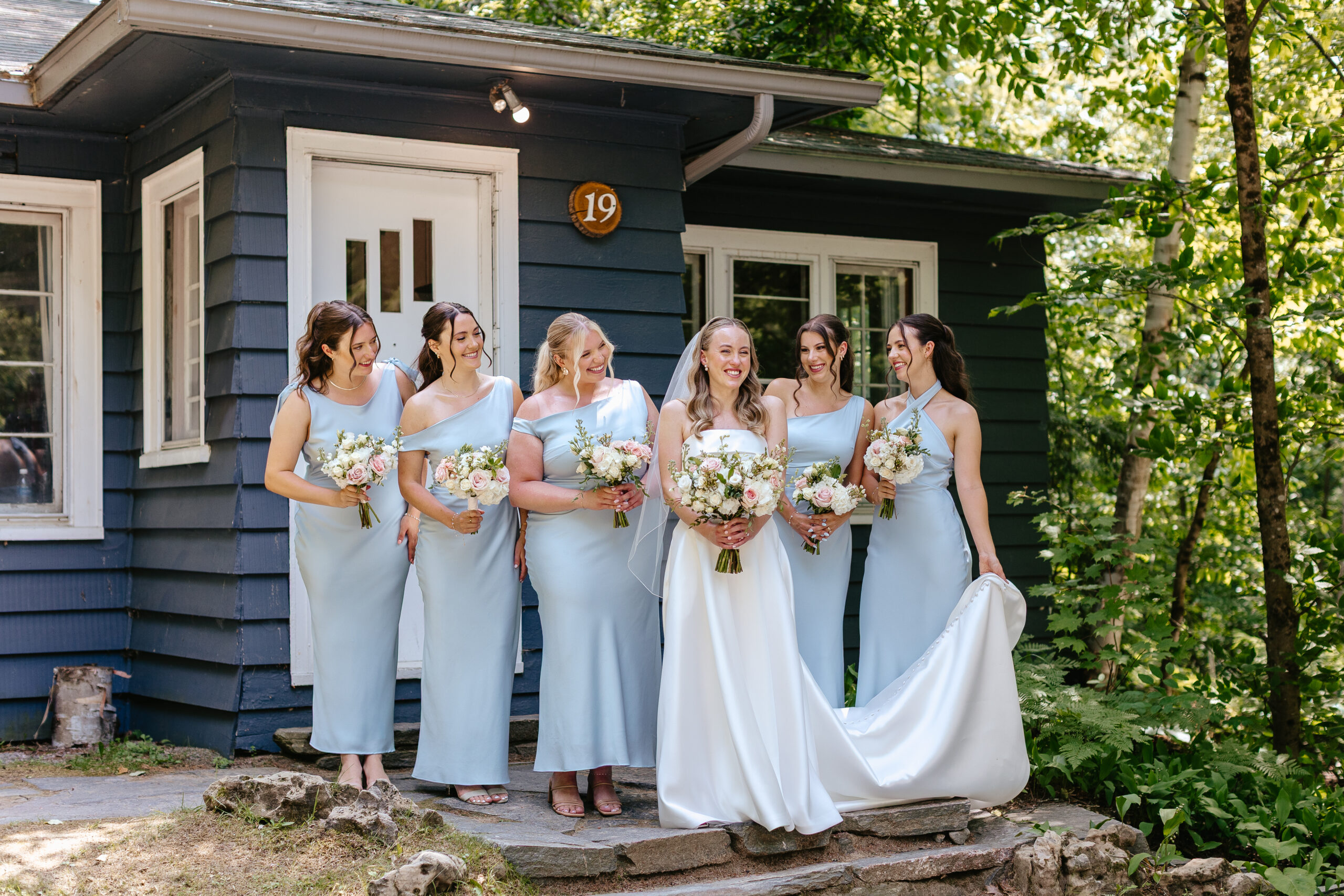 Park & Fifth bridesmaid dresses and bride at Muskoka Wedding. 