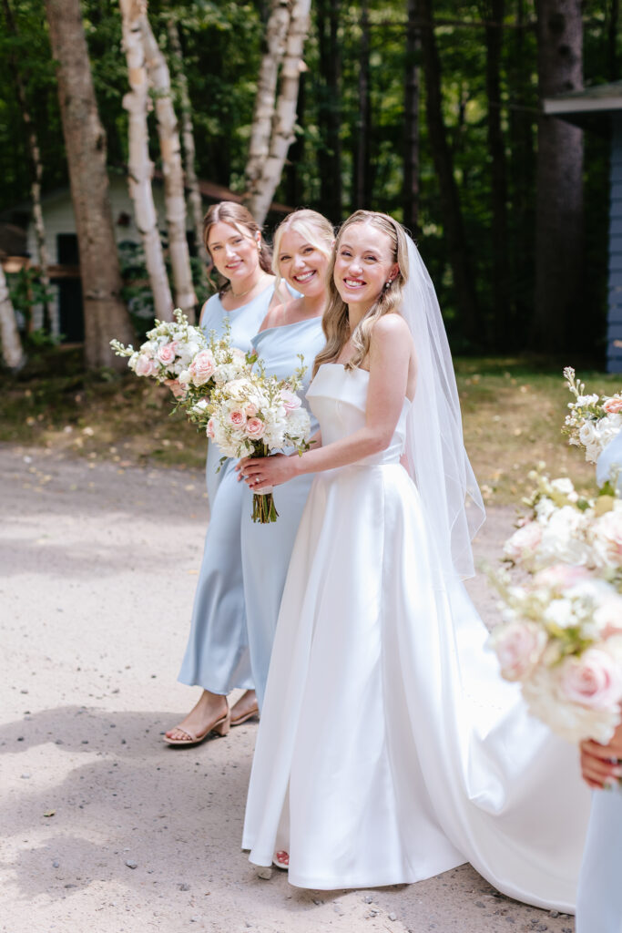 Park & Fifth bridesmaid dresses and bride at Muskoka Wedding. 