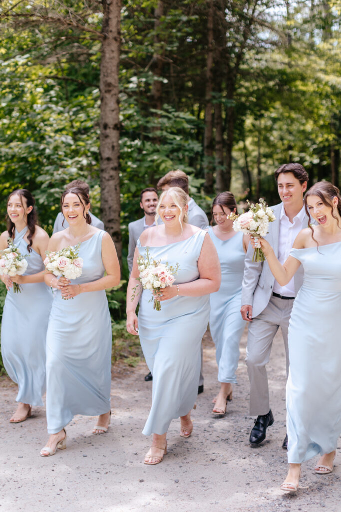 Park & Fifth bridesmaid dresses and bride at Muskoka Wedding. 